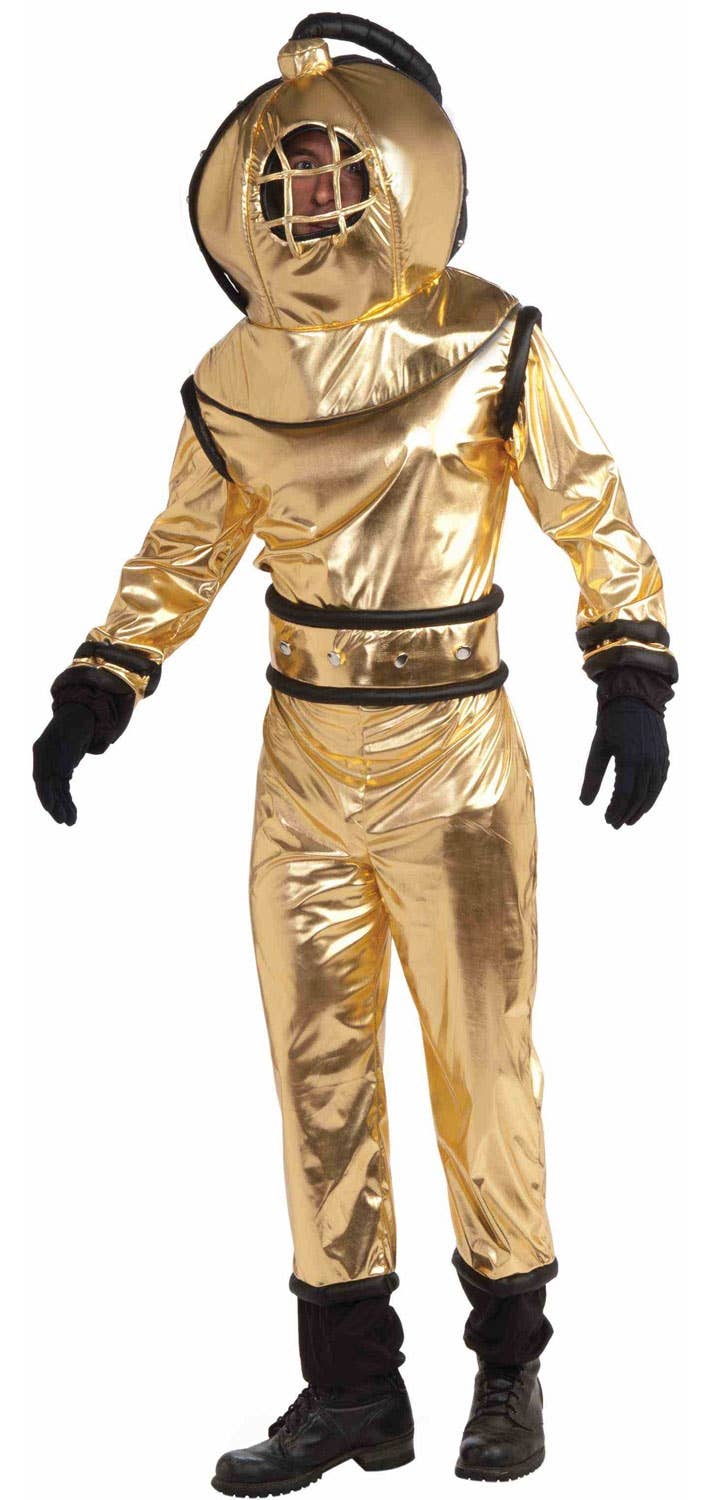 Metallic Gold Divers Costume Vintage Underwater Diver Costume