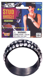 Studded Black And Silver Punk Rock 80's Women's Bangle Costume Accessory Main Image

