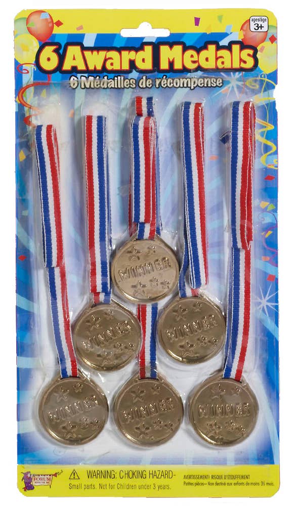 Toy Gold Award Medals Novelty Gold Prize Winner Medal Costume Set