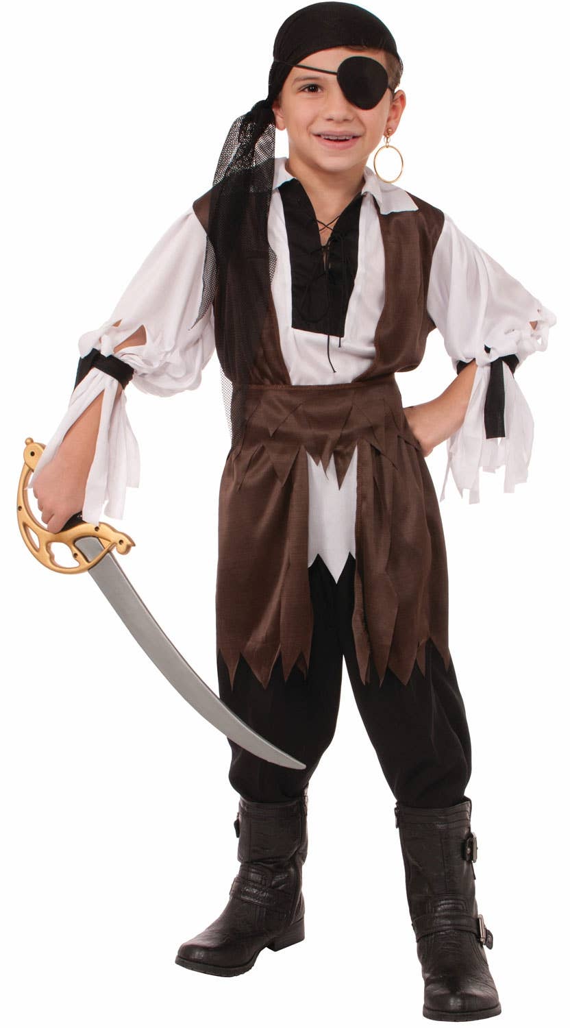 Caribbean Pirate Brown And White Boy's Book Week Costume Main Image