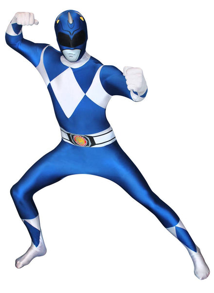 Blue Power Rangers Morphsuit Costume | Mens Power Rangers Costume