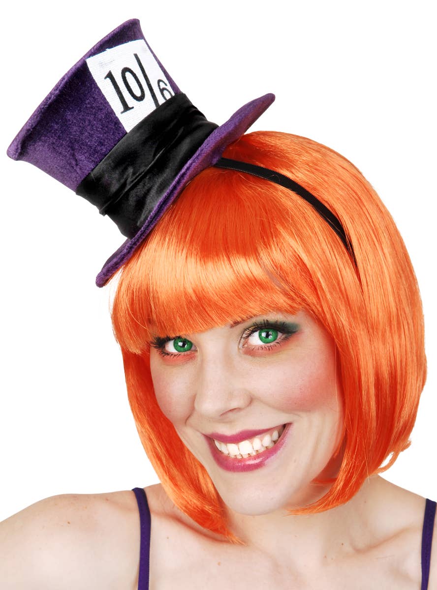 Mini Mad Hatter Fancy Dress Top Hat Purple