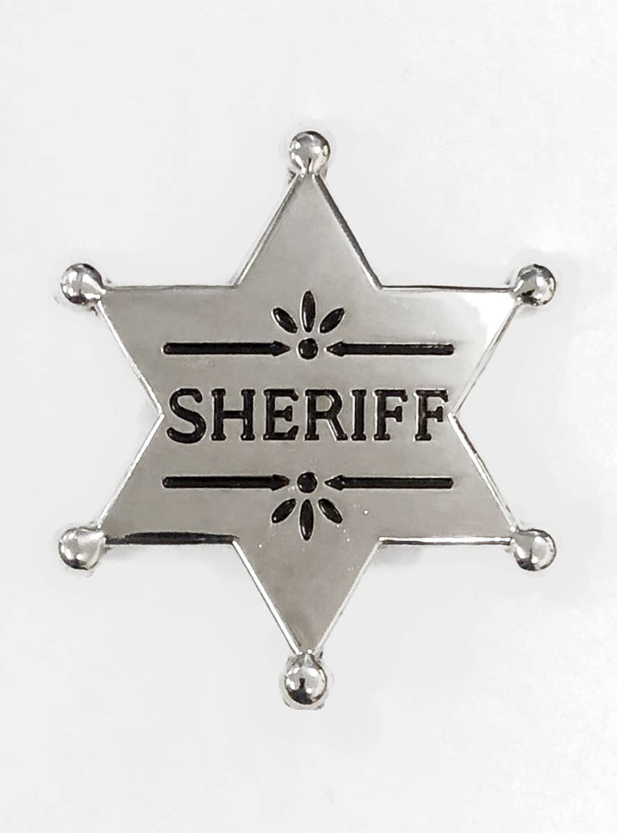 Embossed Silver Metal Sheriff Star Badge Costume Accessory