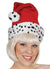 Plush Red Costume Santa Hat with Dalmatian Print Band and Pom Pom