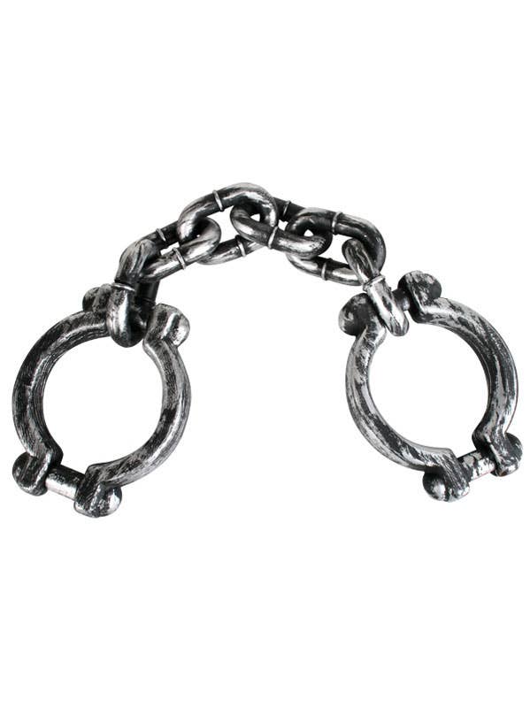 Silver Metal Look Medieval Wrist Shackles Costume Accessory