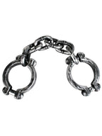 Silver Metal Look Medieval Wrist Shackles Costume Accessory