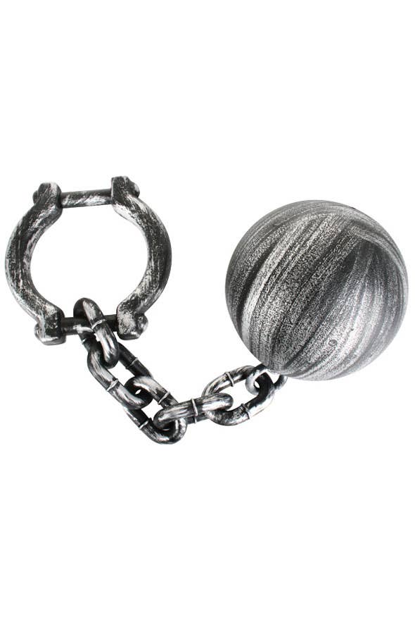 Novelty Silver Ball and Chain Costume Accessory
