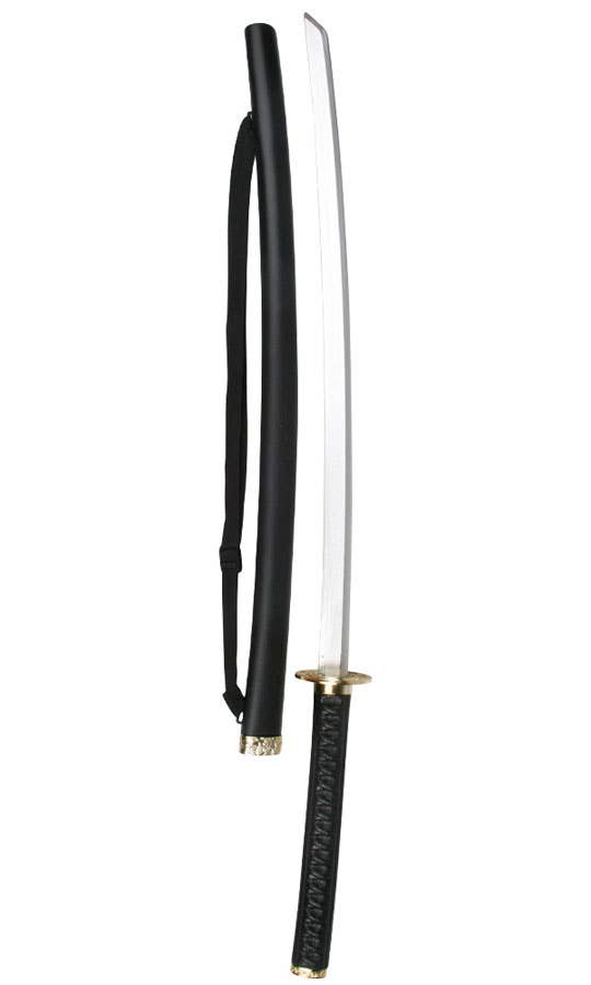1 Metre Long Black Ninja Costume Sword and Plastic Sheath