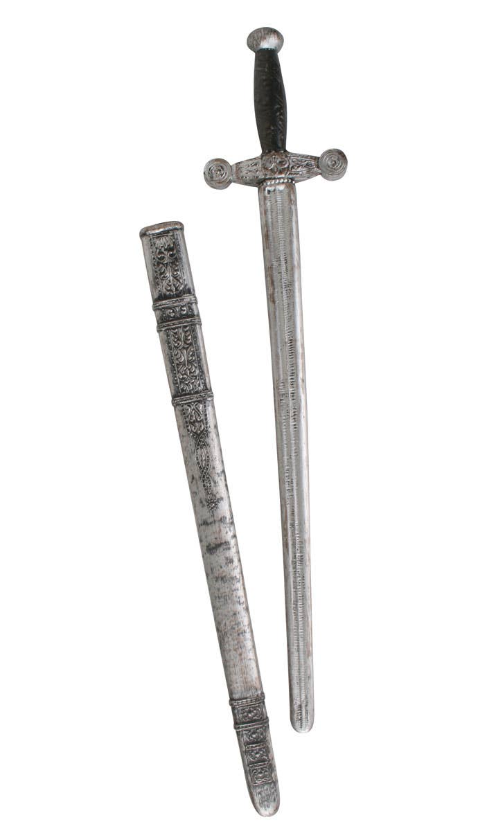 Stone Look Medieval Knight Sword and Scabbard Set
