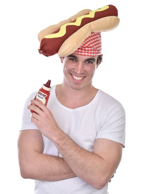 Adults Funny Hot Dog Hat Costume Accessory Main Image