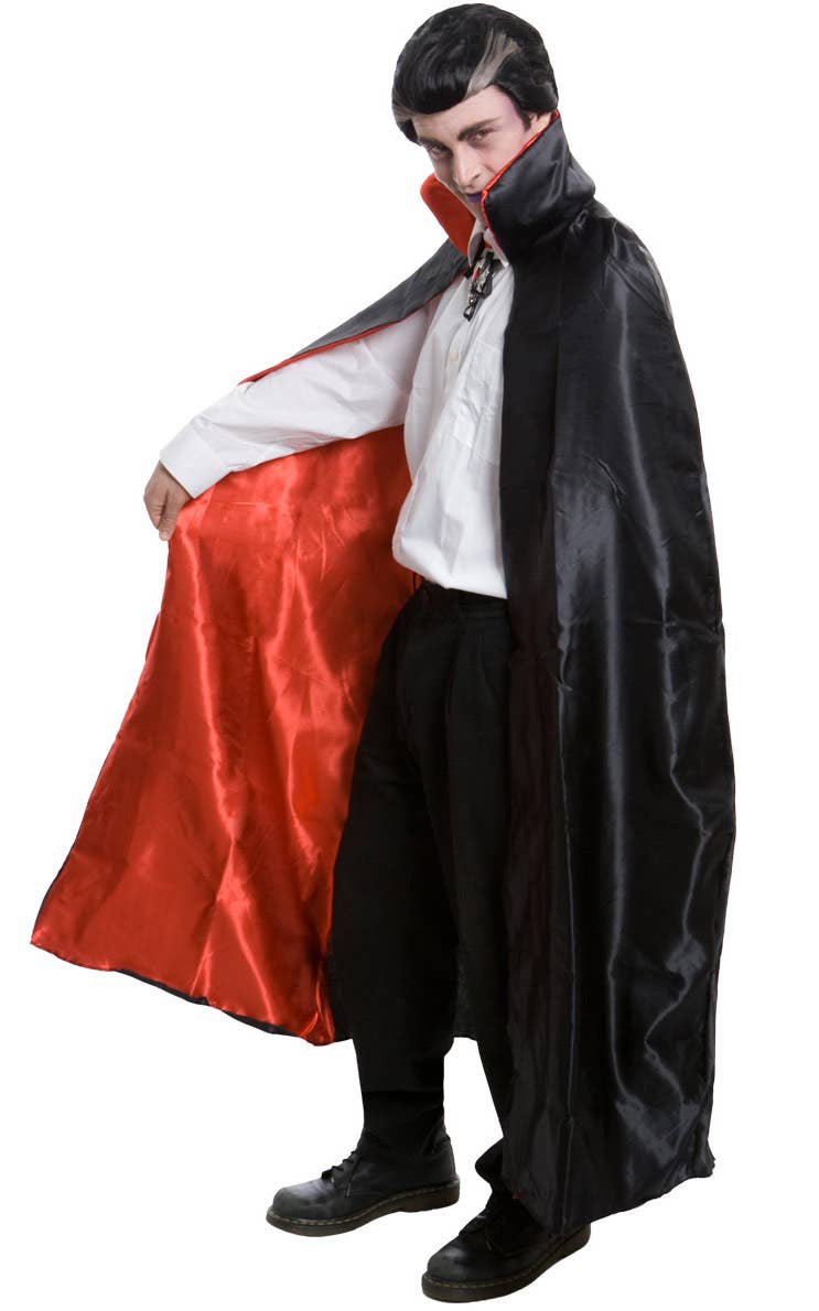 Black and Red Satin Vampire Halloween Costume Cape