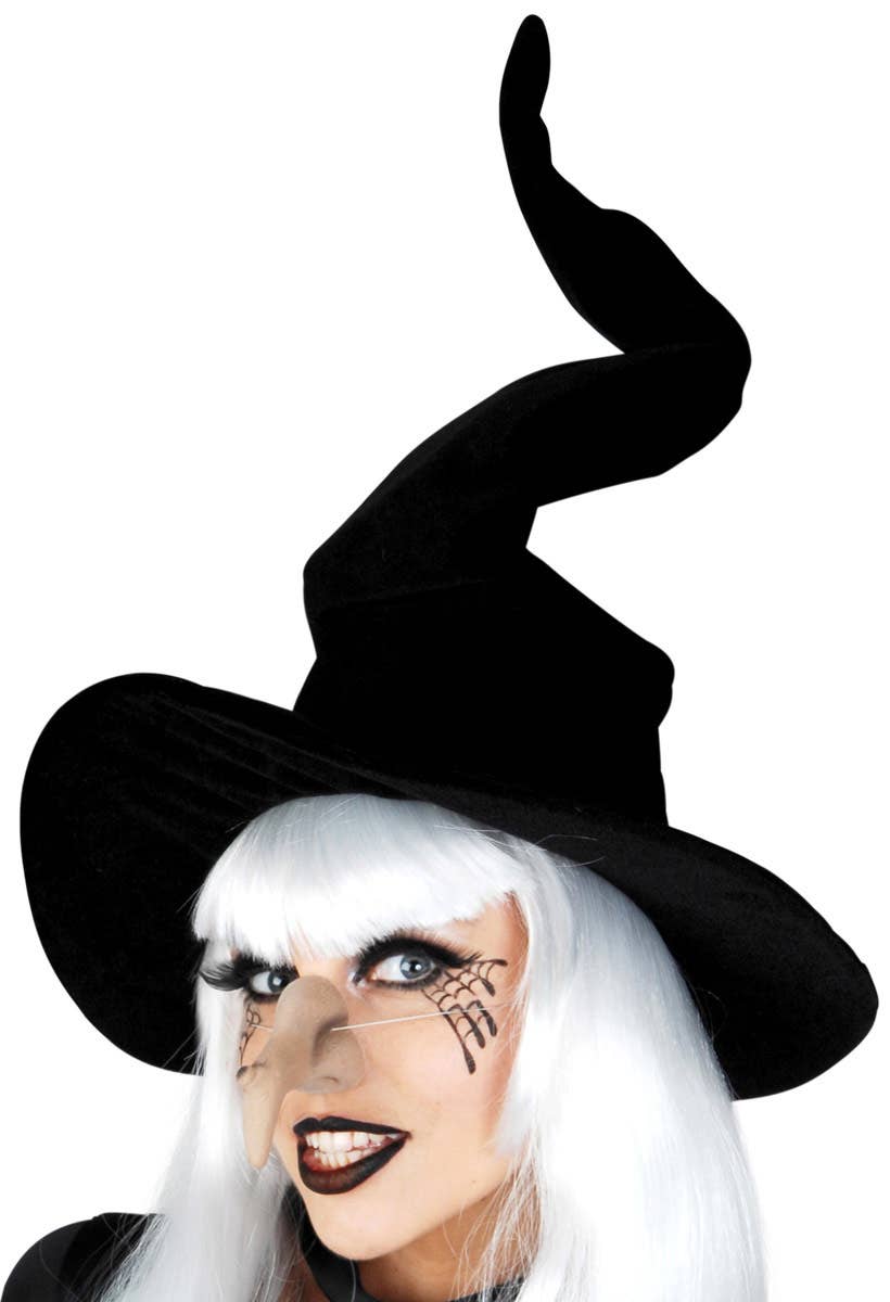 Wired Black Velvet Witch Costume Hat