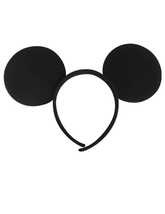 Plush Black Foam Mickey Mouse Ears Costume Headband 