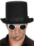 Black Steampunk Costume Top Hat with Silver Goggles - Main View