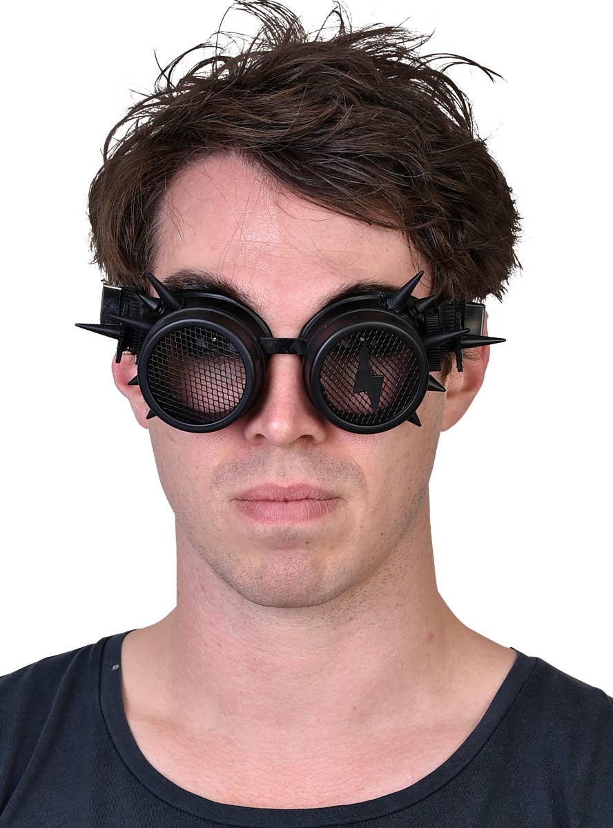 Adult's Matte Black Steampunk Goggles
