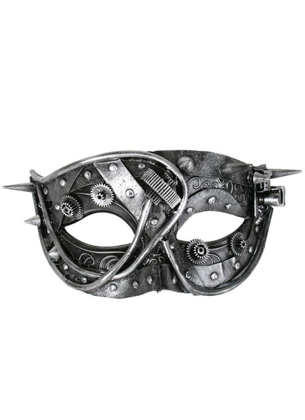 Silver and Black Steampunk Adult's Masquerade Mask