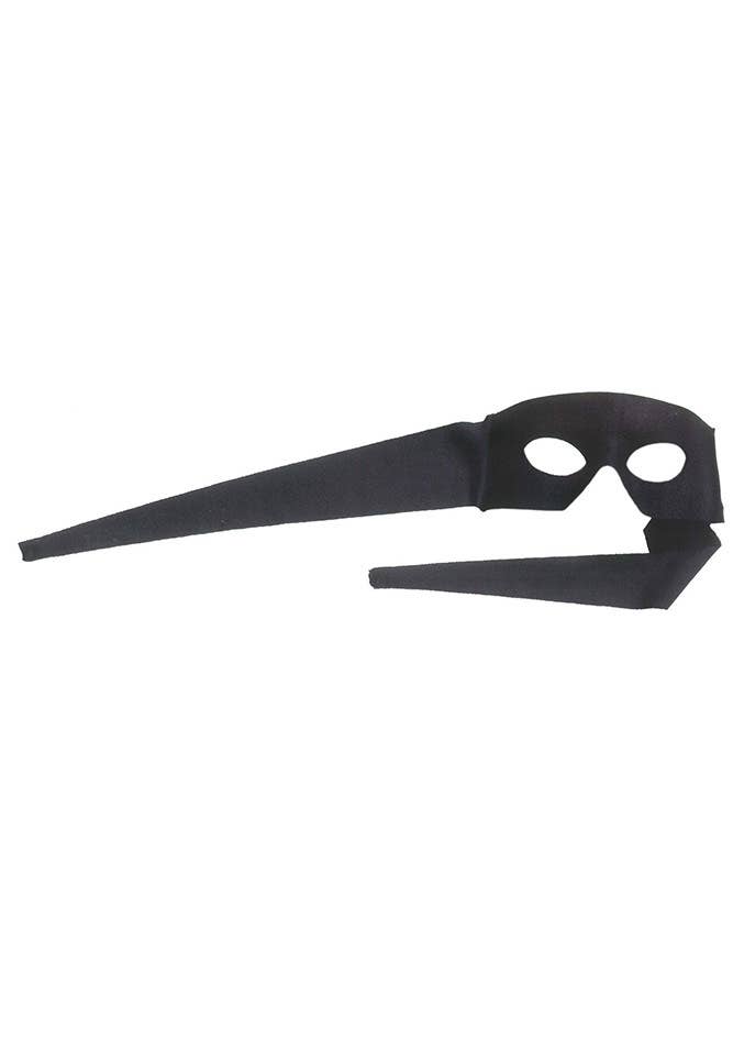 Adult's Plain Black Zorro Masquerade Mask with Fabric Ties