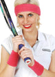 Hot Pink Terry Towelling Tennis Player Costume Headband and Wristbands