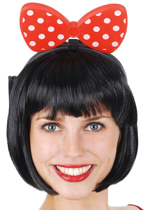 Light Up Red and White Polka Dot Minnie Mouse Ears Costume Headband