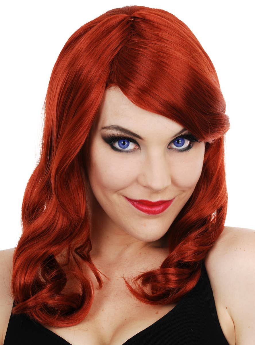 Scarlett Red Costume Wig for Women with Side Fringe