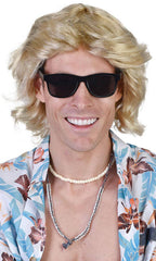 Blonde Men's Flicked Layered Steve Irwin 70's Surf Dude Costume Wig Costume Accessory Main Image