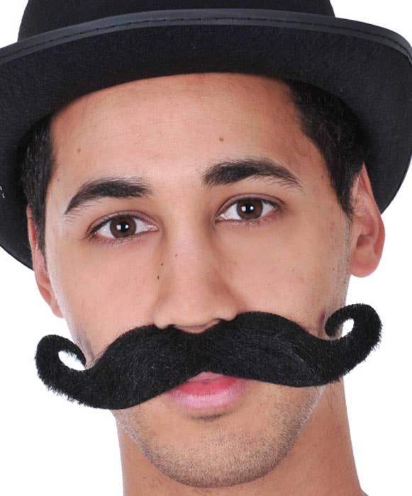 Novelty Stick On Black Faux Hair Ringmaster Costume Moustache
