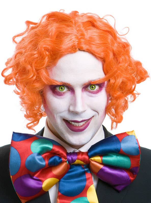 Men's Orange Mad Hatter Wig and Eyebrows Costume Accessory Set