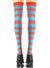 Image of Thigh High Blue and Red Striped Women's Stockings - Main Image