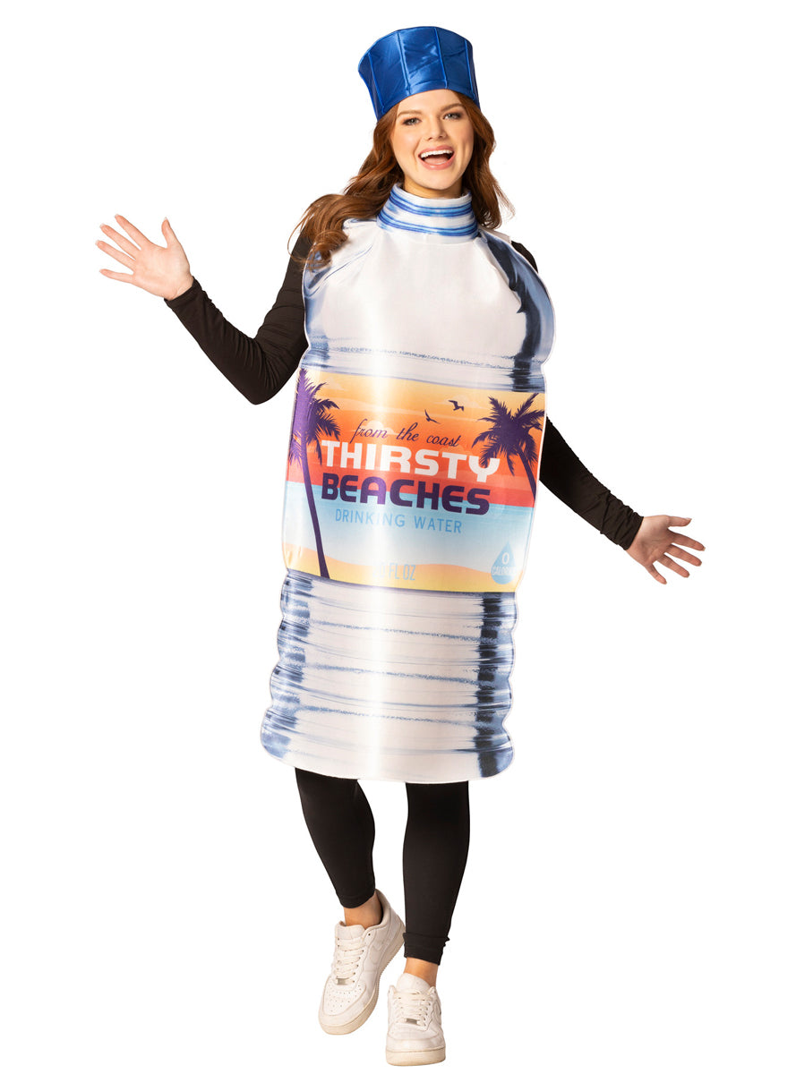 Thirsty Beaches Adults Plastic Water Bottle Costume - Alternative Image 1