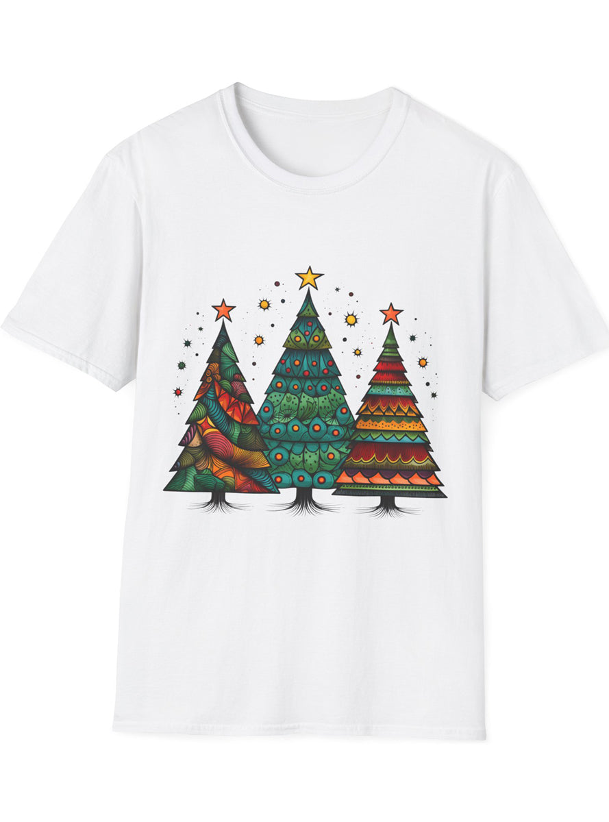 Three Christmas Tree Adults White Xmas T-Shirt