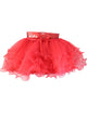 Girls Fluffy Red Mesh Layered Costume Tutu Skirt