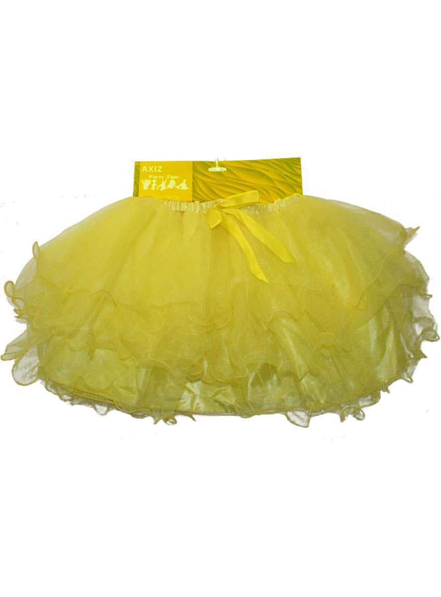 Image of Ruffled Yellow Layered Mesh Girls Costume Tutu Skirt