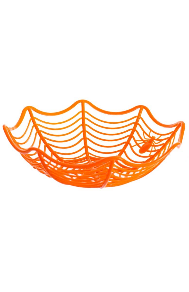 Orange Spiderweb Halloween Candy Basket Main Image