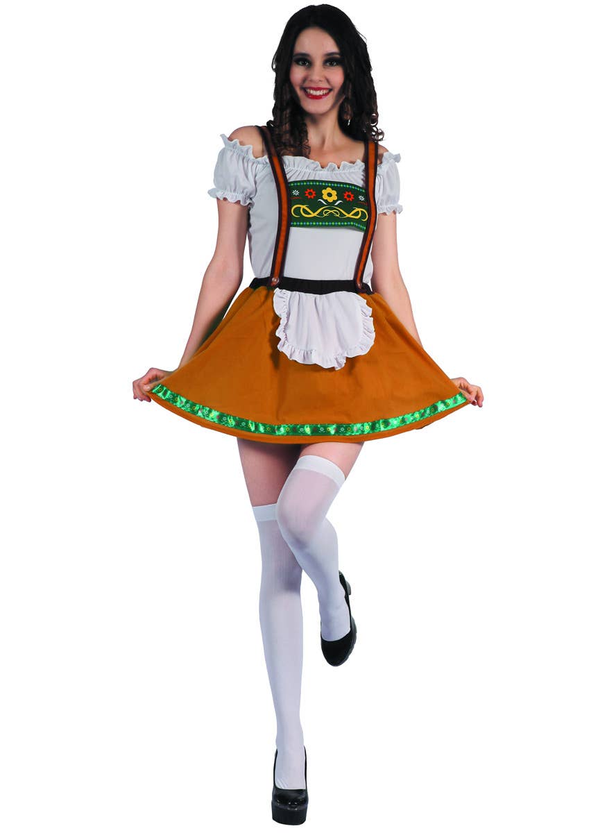 Women's Sexy Brown Beer Girl Oktoberfest Fancy Dress German Costume - Main Image