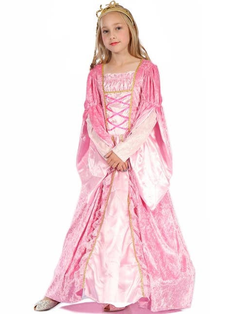 Image of Medieval Girls Pink Princess Fancy Dress Costume