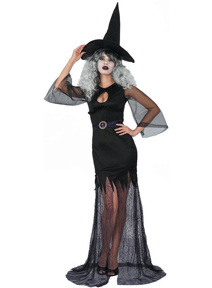 Long Black Magic Witch Halloween Costume