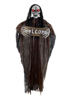 Spooky Skeleton Light Up Hanging Decoration with Welcome Sign