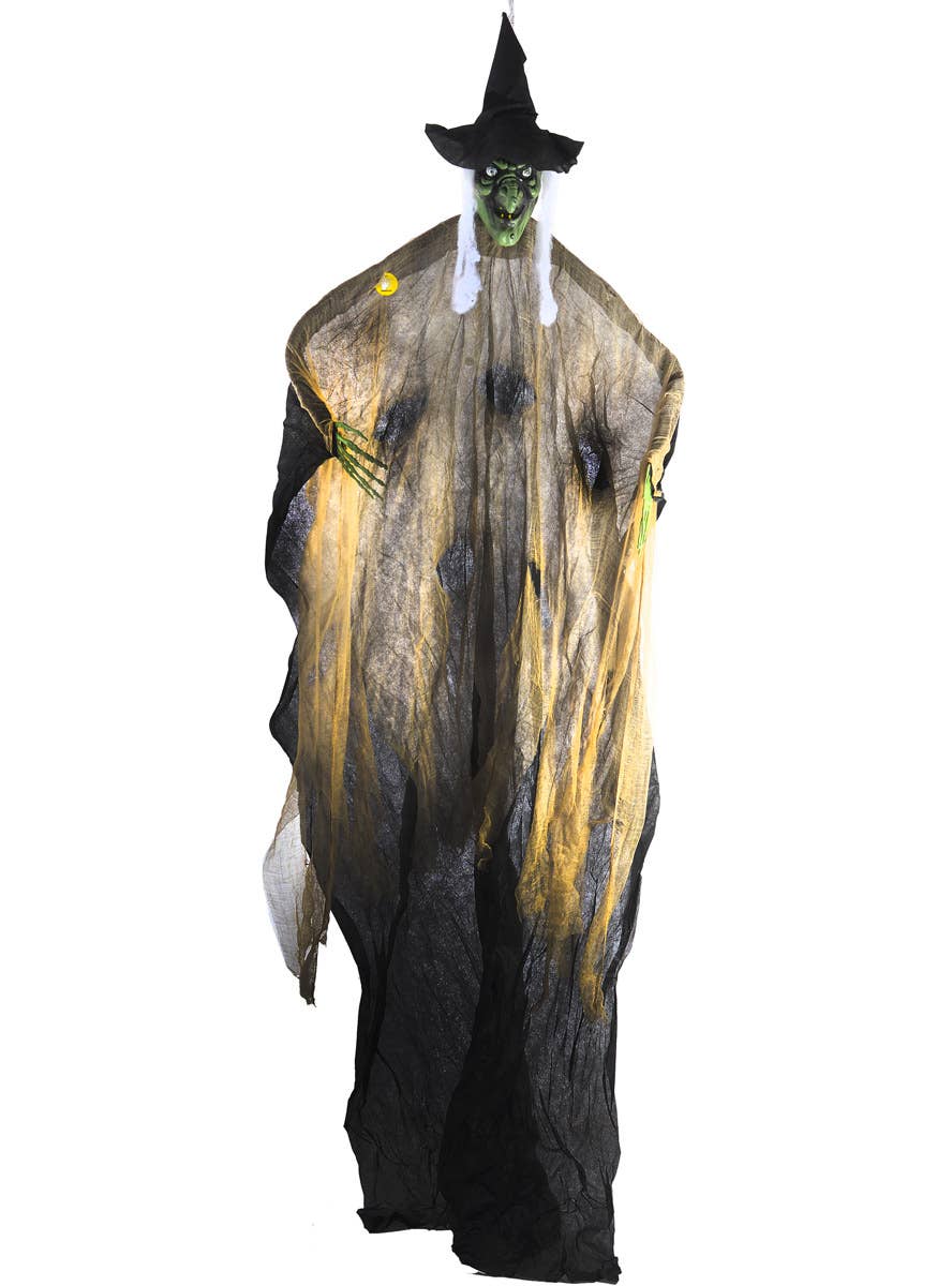 Green Hanging Witch Halloween Decoration - Main Image