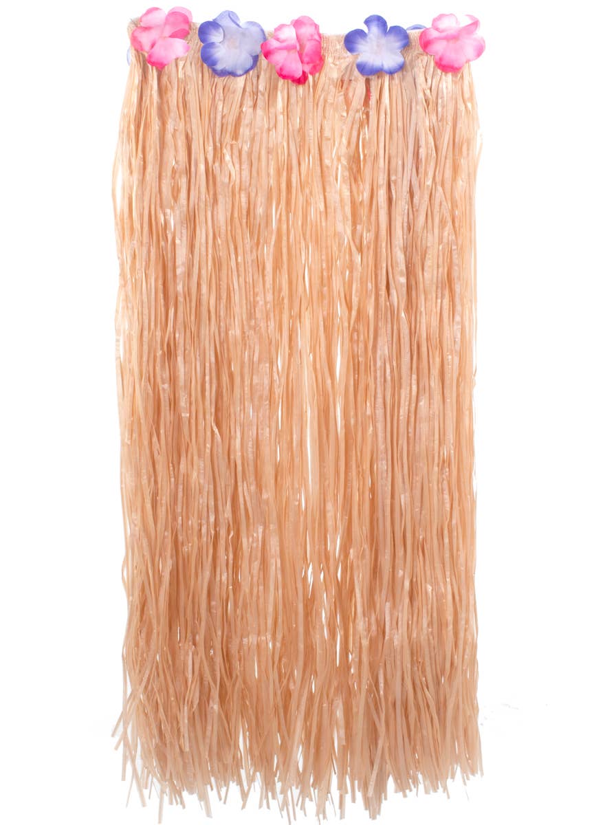 Hawaiian Hula Skirt with Purple and Pink Flowers