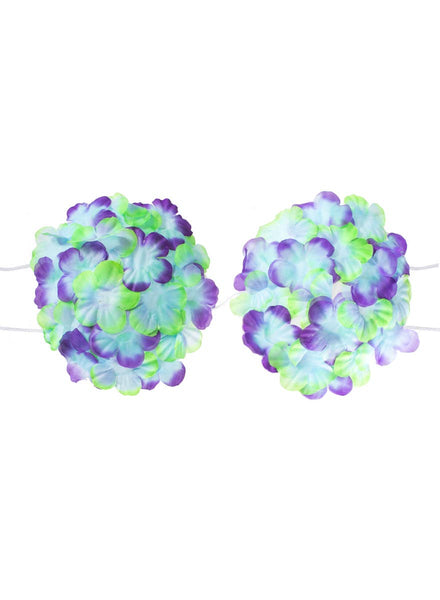 Purple and Green Hawaiian Flower Bra
