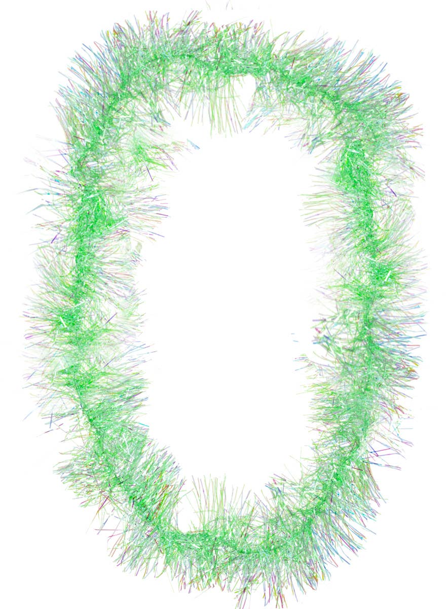 Iridescent Green Tinsel Strand Lei Accessory