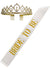 White and Gold Glitter Bride to Be Sash and Gold Rhinestone Tiara Set Main Image