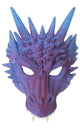 Kid's Blue And Red Rubber Foam Dragon Half Face Mask With Spikes Halloween Costume Accessory Main Image