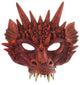 Kid's Red Rubber Foam Dragon Half Face Mask With Spikes Halloween Costume Accessory Main Image