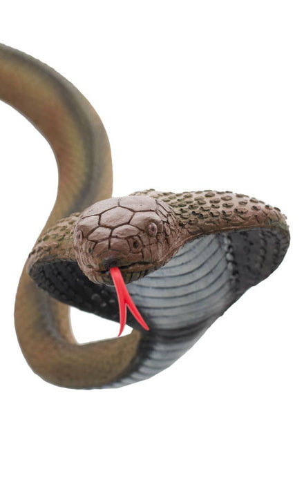 Large Brown Foam  2.1m King Cobra Snake Halloween Prop Decoration Main Close Up Image