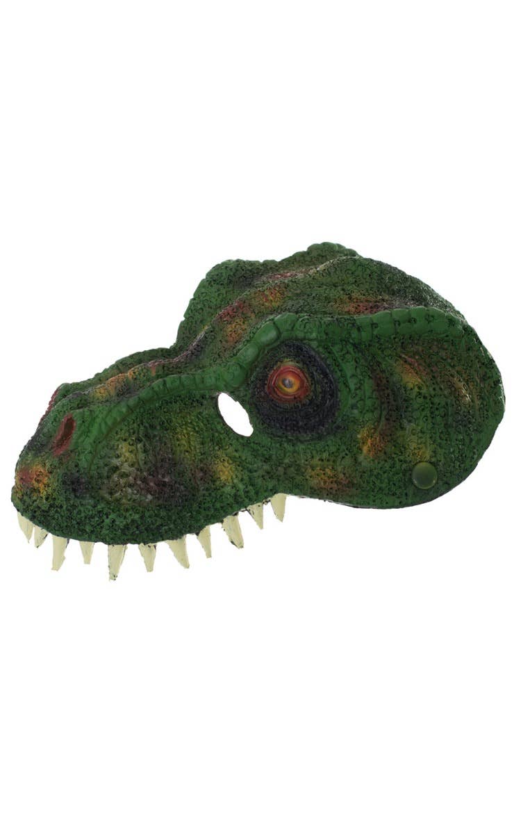 Green T-Rex Foam Latex Dinosaur Costume Mask Main Image