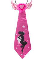 Hot Pink Hens Night Satin Neck Tie