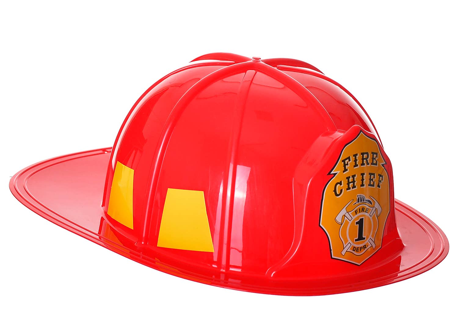 Budget Firefighter Red Plastic Fire Chief Adult's Helmet Hat Zoom Image