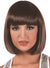 Womens Short Brown Bob Costume Wig with Fringe