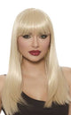 Long Straight Blonde Women's Costume Wig with Fringe